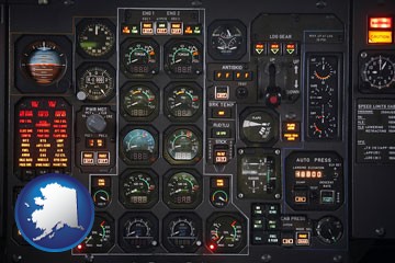 aircraft cockpit instruments - with Alaska icon