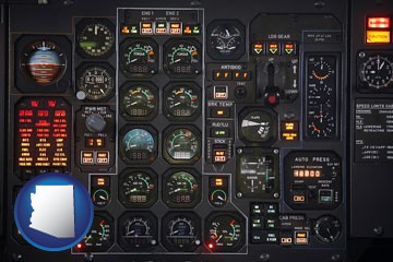 aircraft cockpit instruments - with Arizona icon