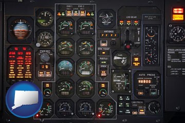 aircraft cockpit instruments - with Connecticut icon