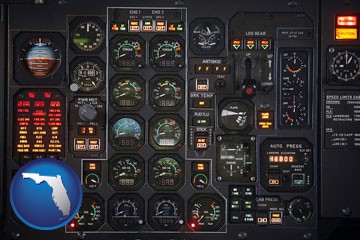 aircraft cockpit instruments - with Florida icon