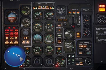 aircraft cockpit instruments - with Hawaii icon