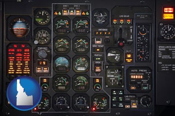 aircraft cockpit instruments - with Idaho icon