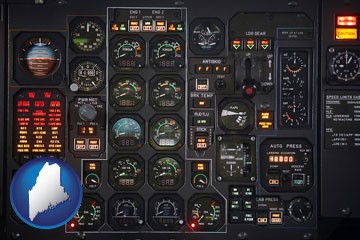 aircraft cockpit instruments - with Maine icon