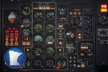 aircraft cockpit instruments - with Minnesota icon