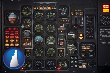 aircraft cockpit instruments - with New Hampshire icon