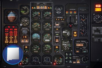 aircraft cockpit instruments - with New Mexico icon