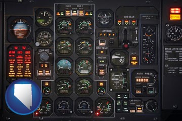 aircraft cockpit instruments - with Nevada icon