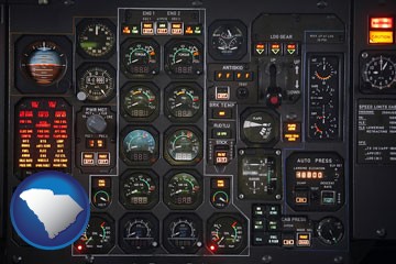 aircraft cockpit instruments - with South Carolina icon