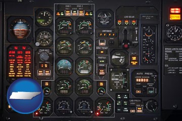 aircraft cockpit instruments - with Tennessee icon