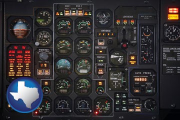 aircraft cockpit instruments - with Texas icon