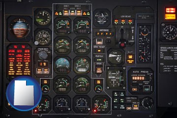 aircraft cockpit instruments - with Utah icon