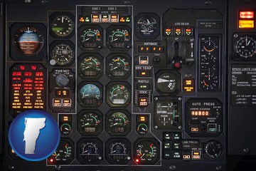 aircraft cockpit instruments - with Vermont icon