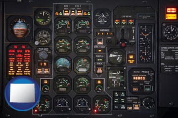 aircraft cockpit instruments - with Wyoming icon